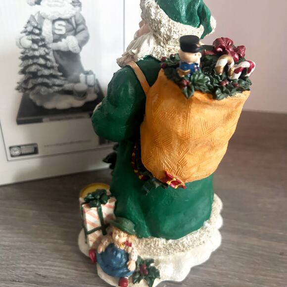 Vintage 1998 Michigan State Spartans Santa Collegiate Collection Statue 7.5” BOX - Picture 8 of 9